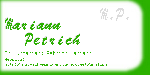 mariann petrich business card